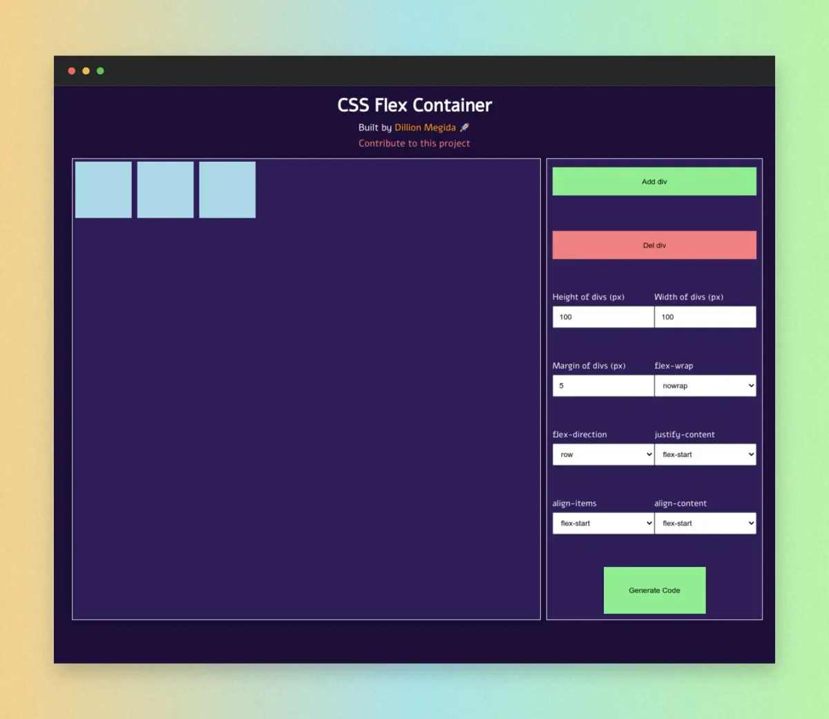 CSS Flex Container - Best CSS Code Generators