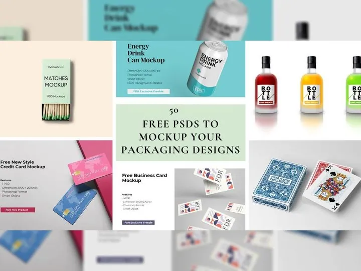50 Free PSDs to Mockup Your Packaging Designs