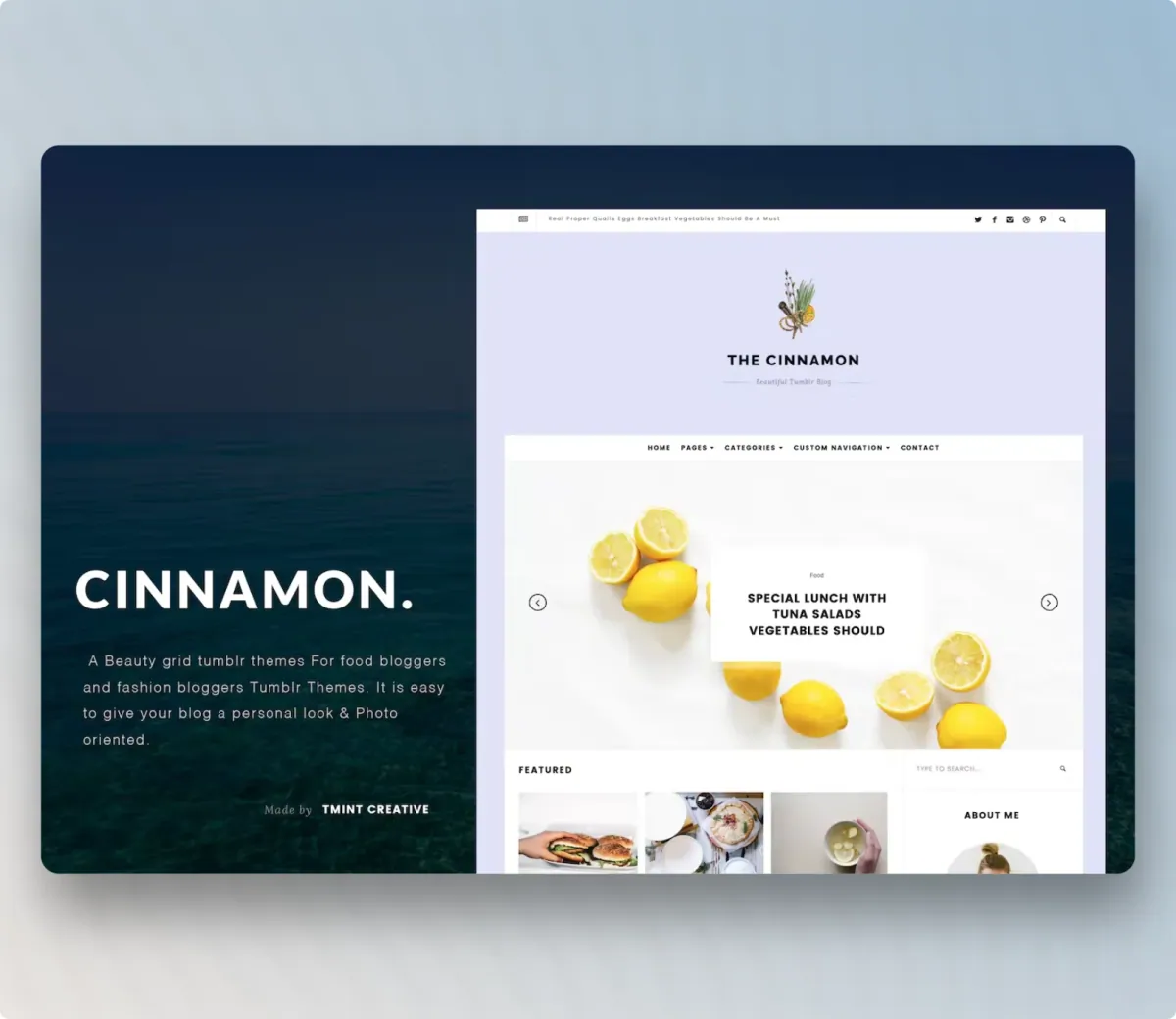 Cinnamon | Casual Grid Tumblr Theme For Writers