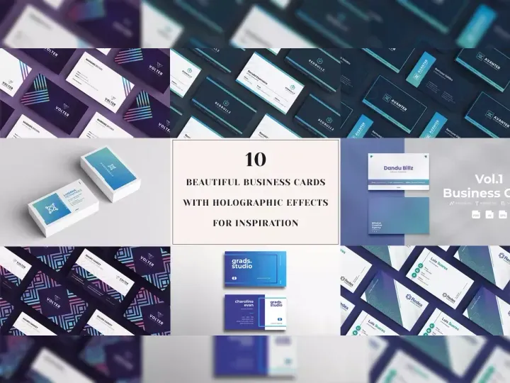 10 Beautiful Business Cards with Holographic Effects for Inspiration