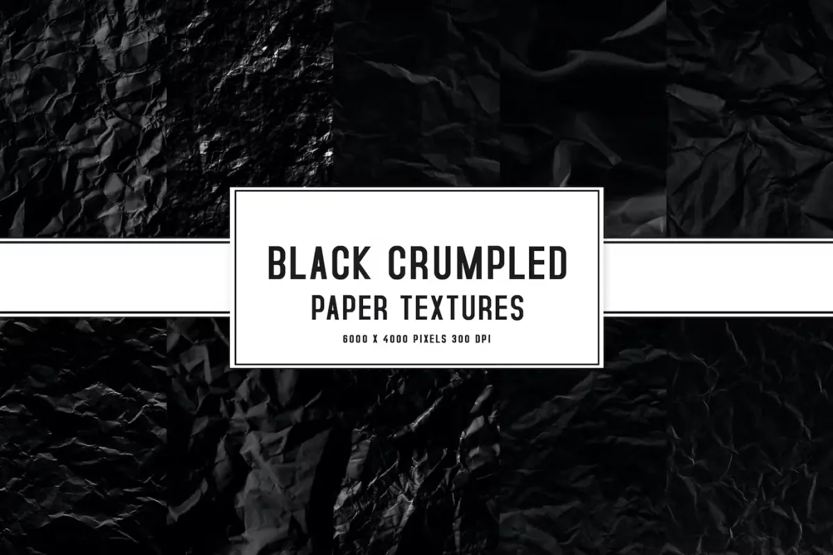 Black Crumpled Paper Textures