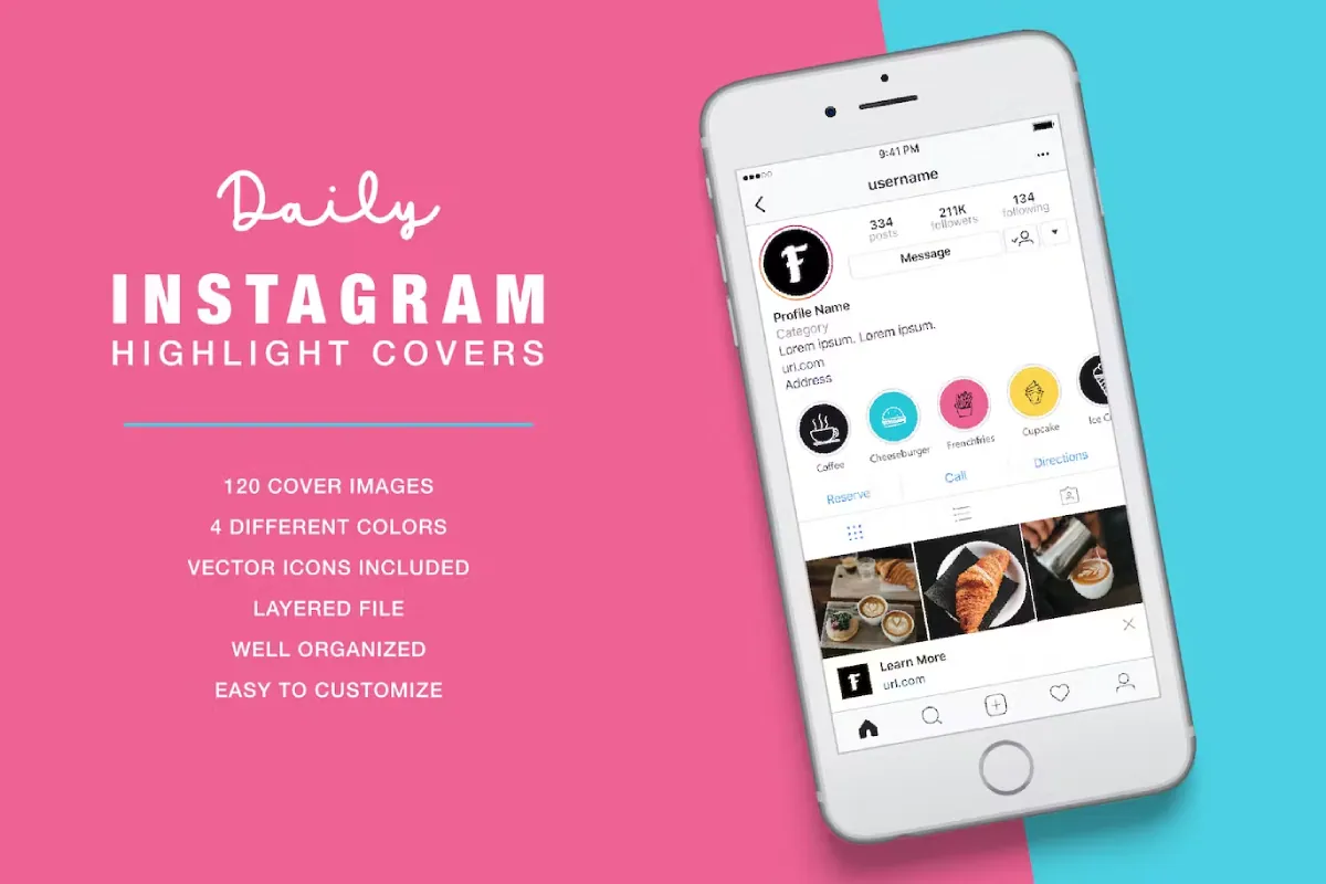Daily Instagram Highlight Cover Solid Color