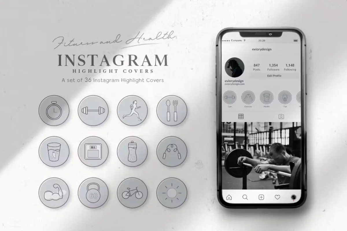 Instagram Highlight Gym, Fitness, and Health