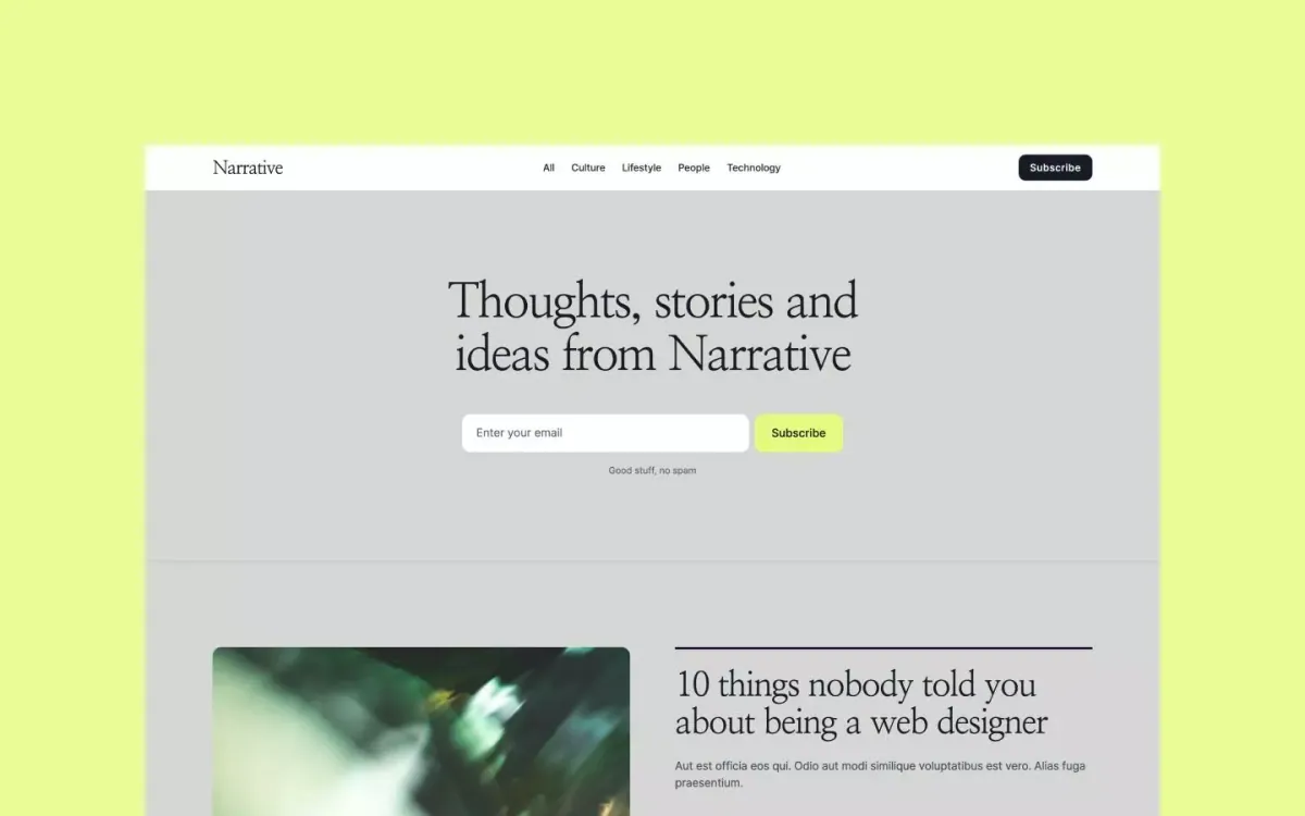 Narrative - Blog Website Template
