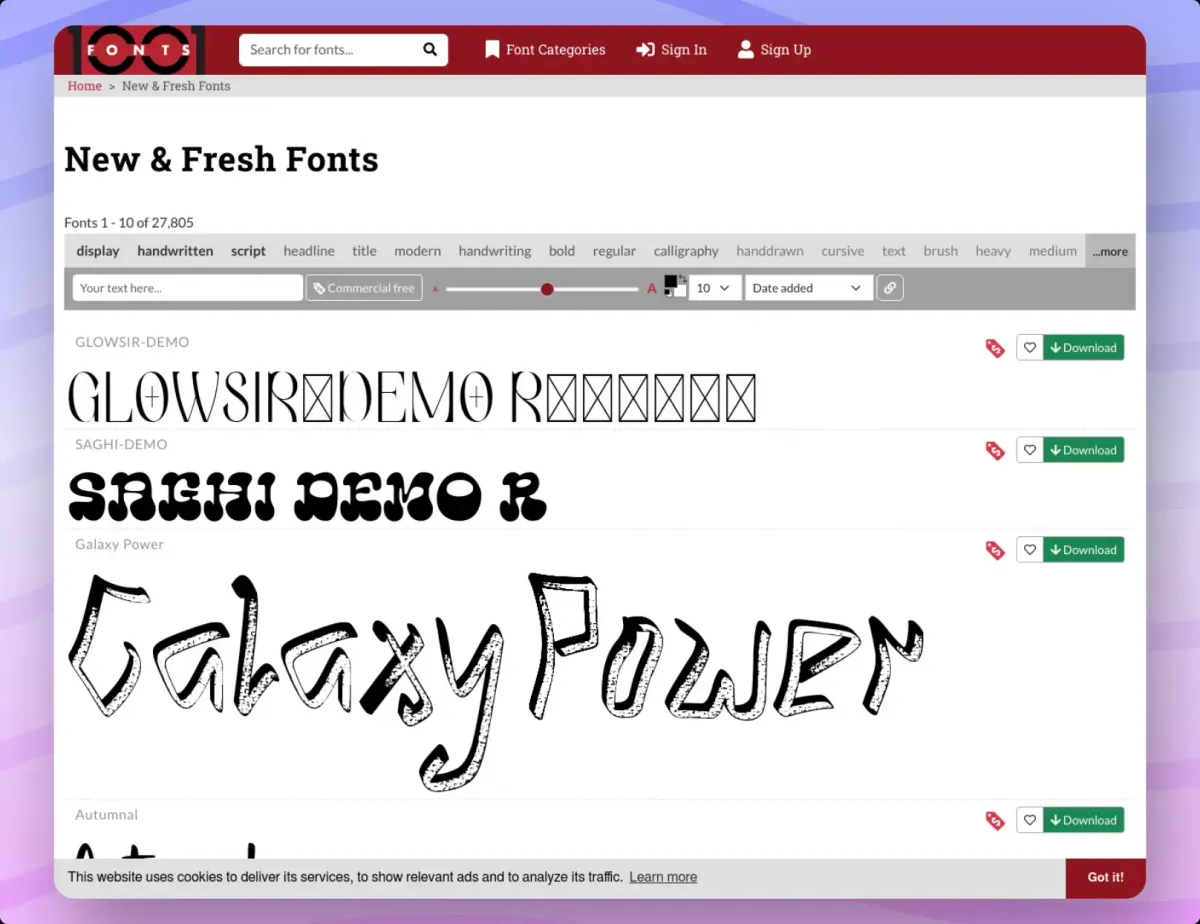 1001 Fonts