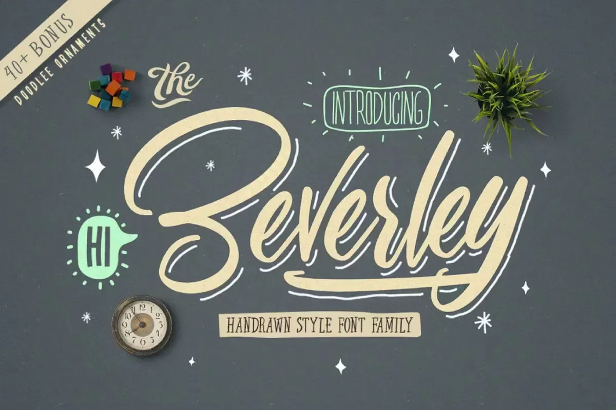 Beverley Font Family (Extra Bonus)