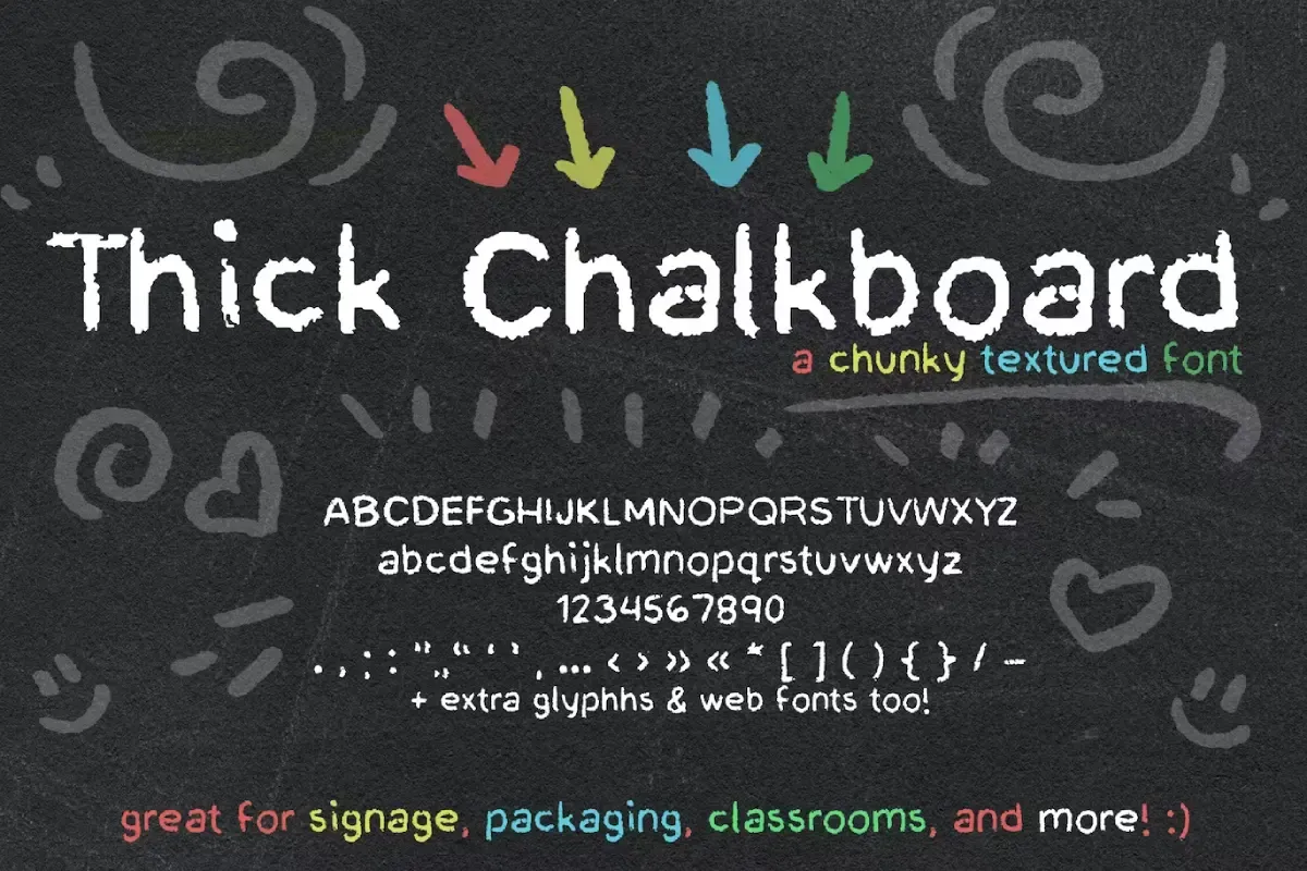 Thick Chalkboard Font (Handwriting Chalk Font)