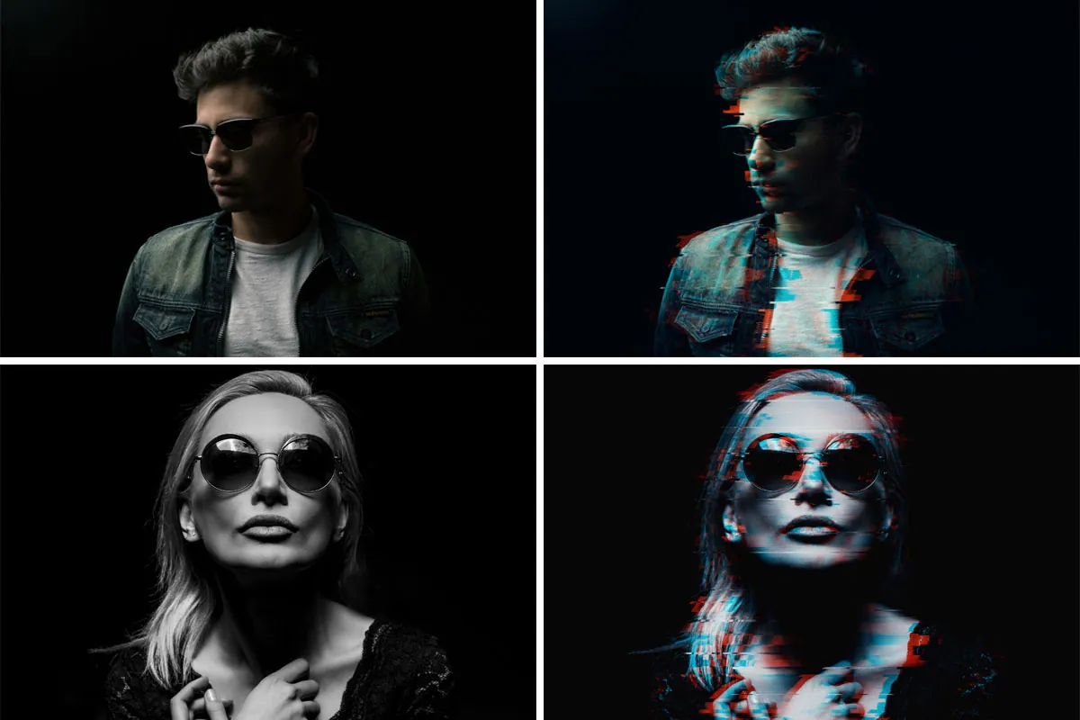 Glitch Effect Photoshop Template PSD Preview 1