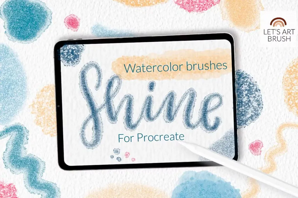 Shimmer glitter watercolor Procreate