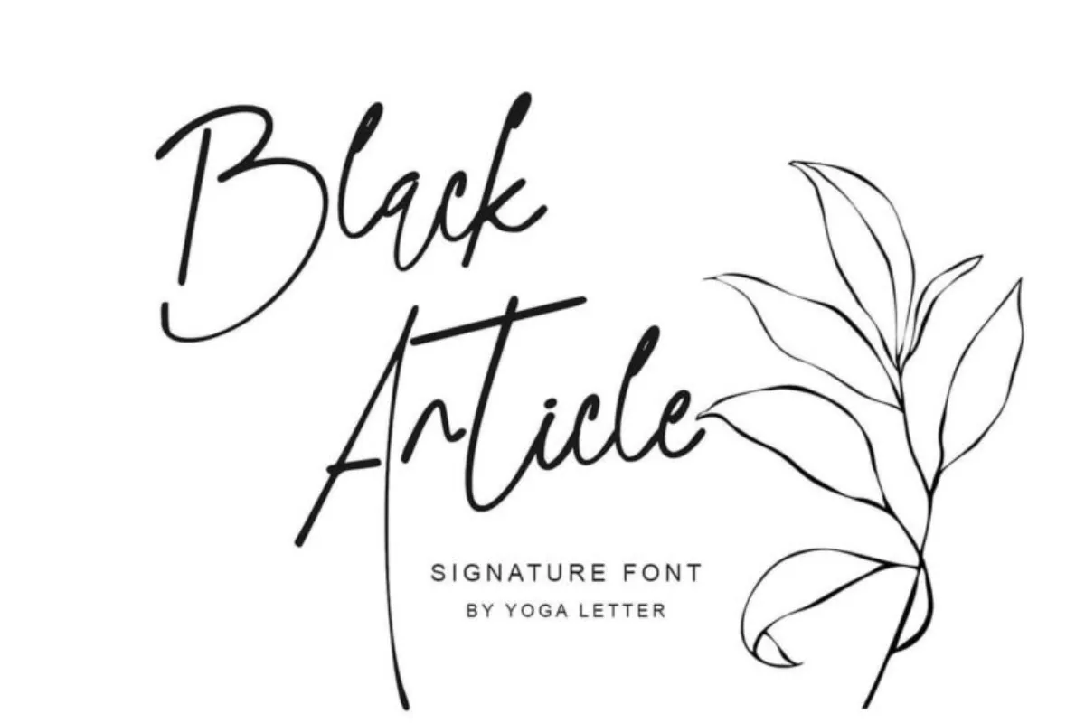 Black Article Signature Font