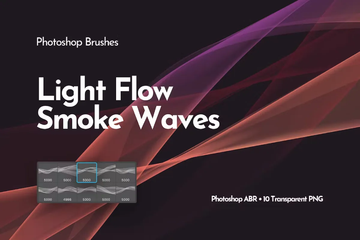Light Smoke Waves Photoshop Brushes