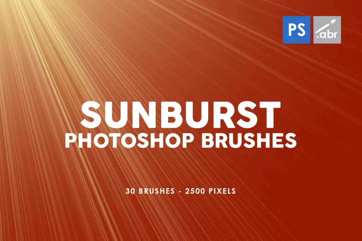 30 Sunburst Photoshop Stamp Brushes