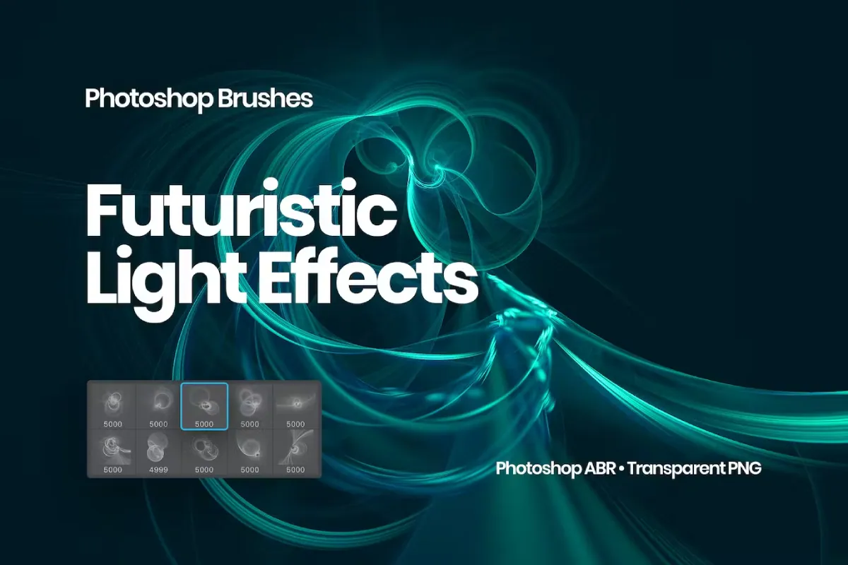 Futuristic Light Effects Photoshop Brushes