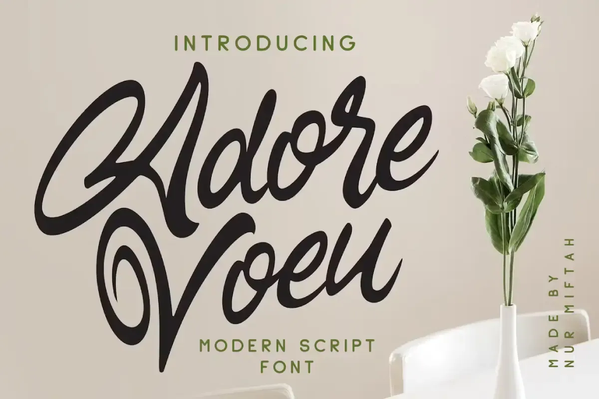 Adore Voeu - Modern Script Font