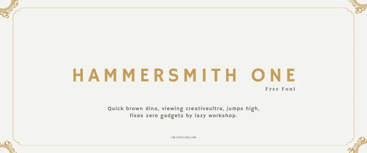 Illustration showing font "Hammersmith One Font" written on a background. It's one of Top Headings Fonts in Canva.