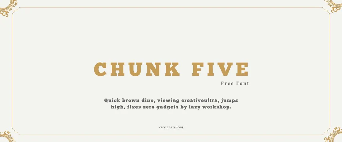 Illustration showing font "Chunk Five Font" written on a background. It's one of Top Headings Fonts in Canva.