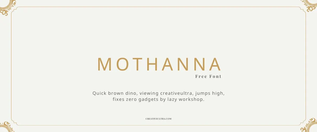 Illustration showing font "Mothanna Font" written on a background.