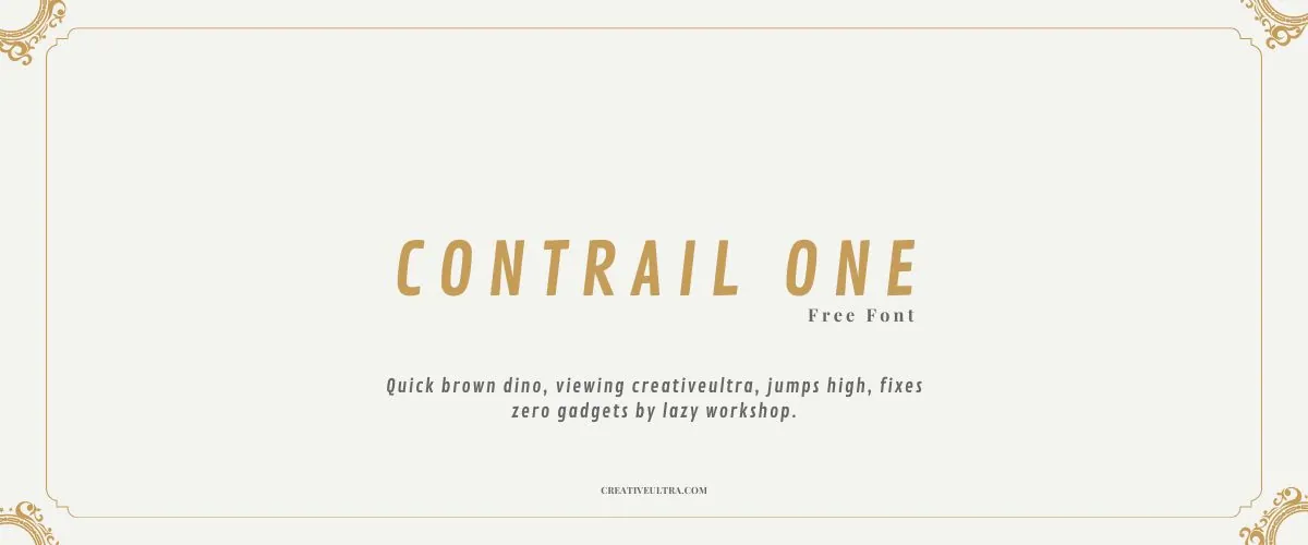 Illustration showing font "Contrail One Font" written on a background.