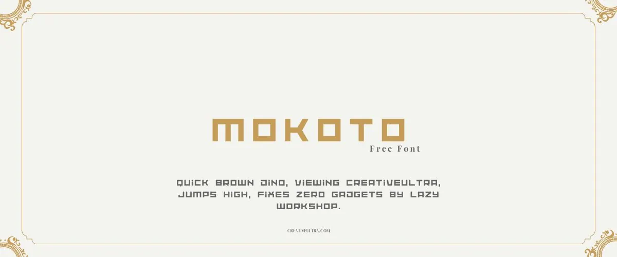 Illustration showing font "Mokoto Font" written on a background. It's one of Top Futuristic Fonts in Canva.