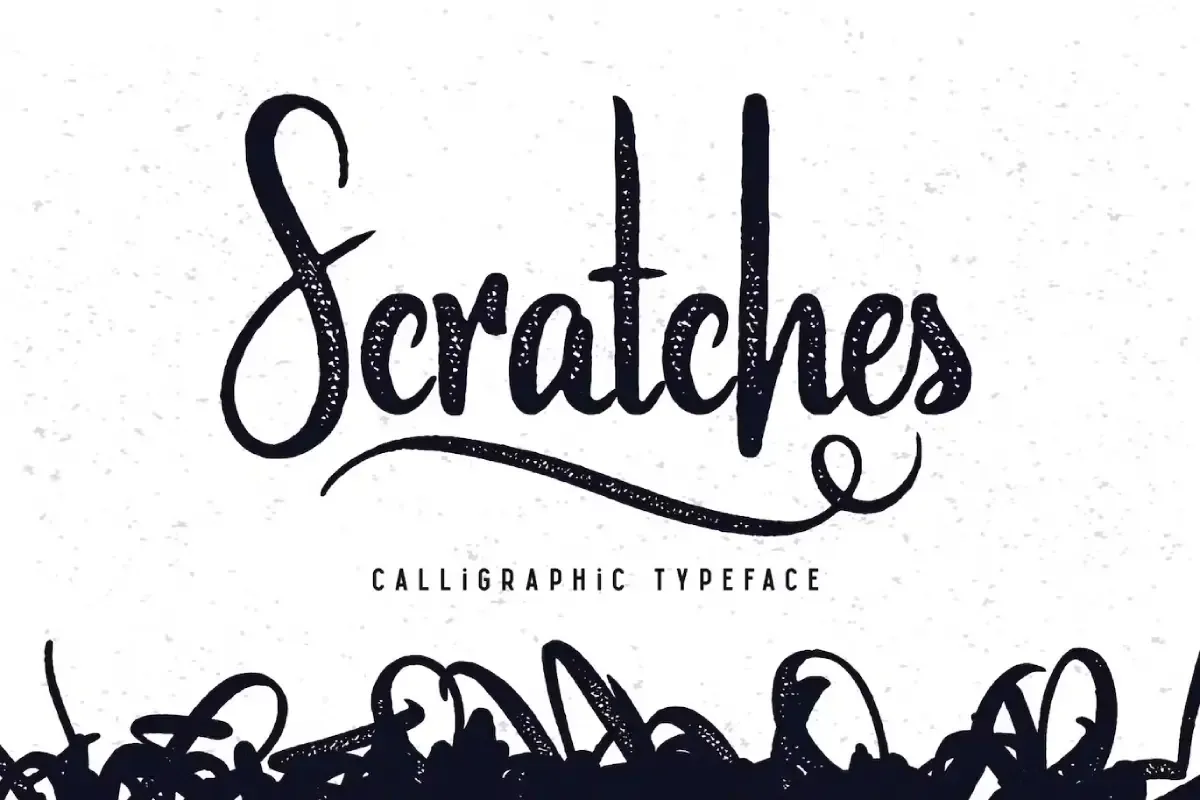 Scratches calligraphic font