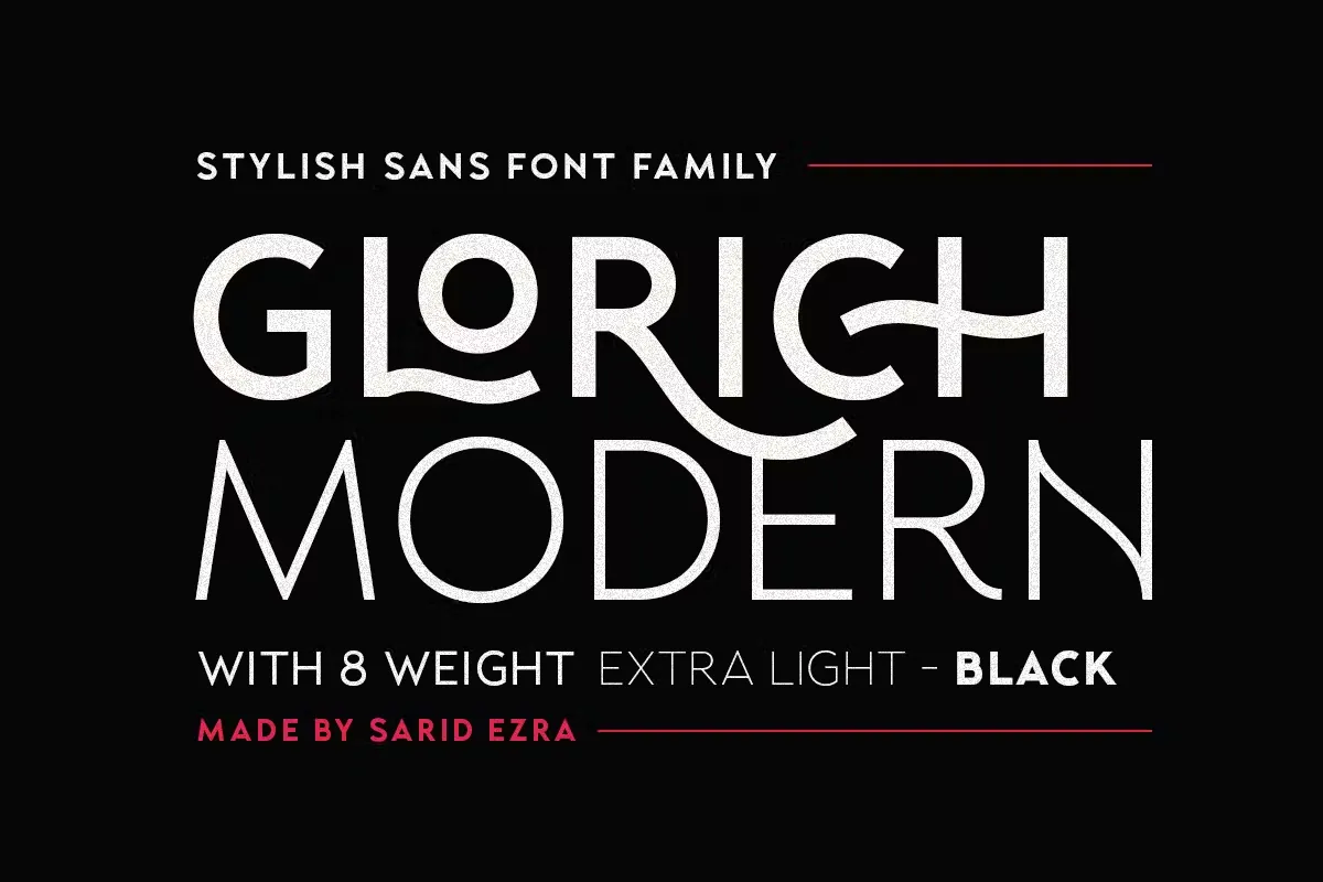 Glorich - Stylish Sans (8 FONTS)