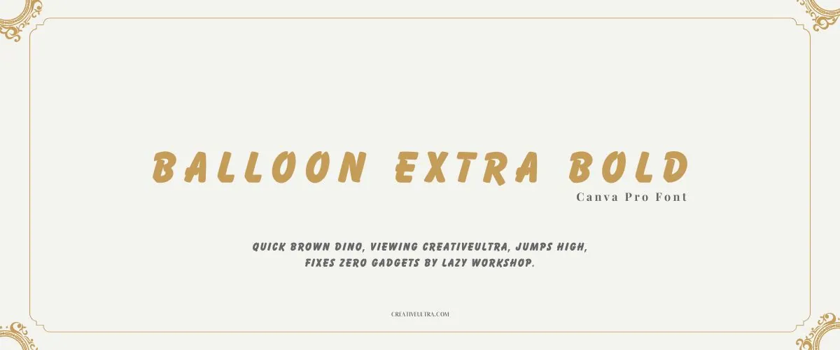 Illustration showing font "Balloon Extra Bold Font" written on a background. It's one of Top Strong Fonts in Canva.
