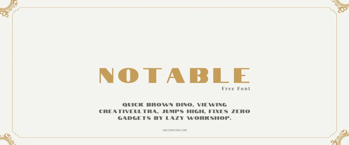 Notable Font