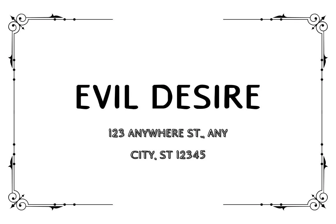 This image presents a poster design using the CU Desire Tattoo Font, illustrating its versatility for various projects.