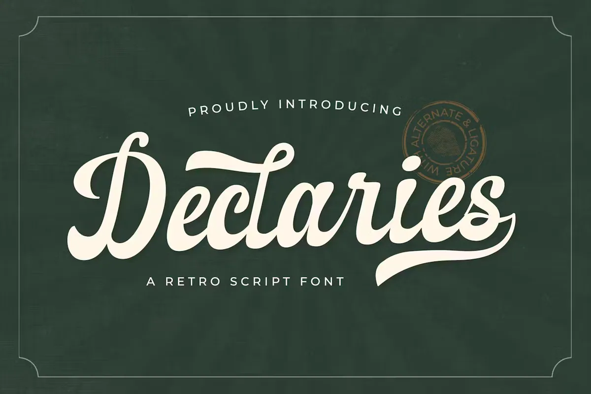 Declaries - A Retro Script Font