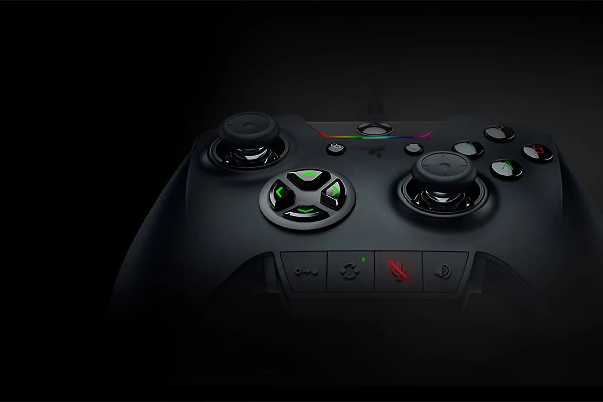 a professional black video game controller