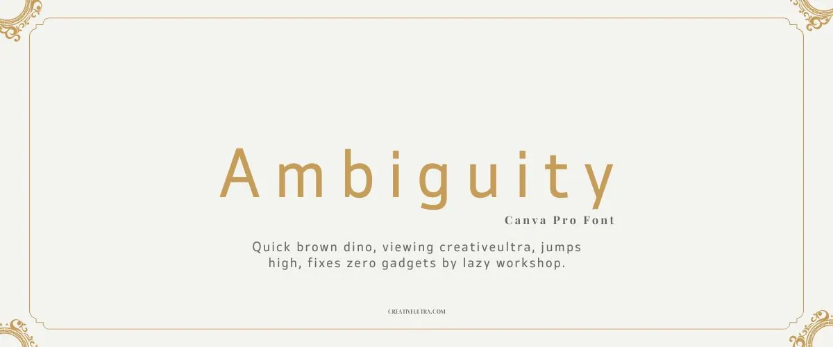 Ambiguity Font