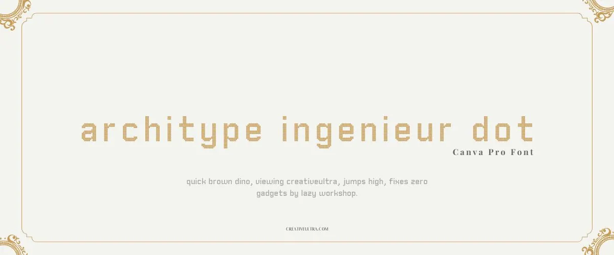 Architype Ingenieur Dot Font