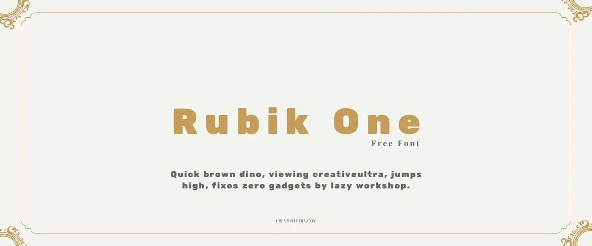 Rubik One Font