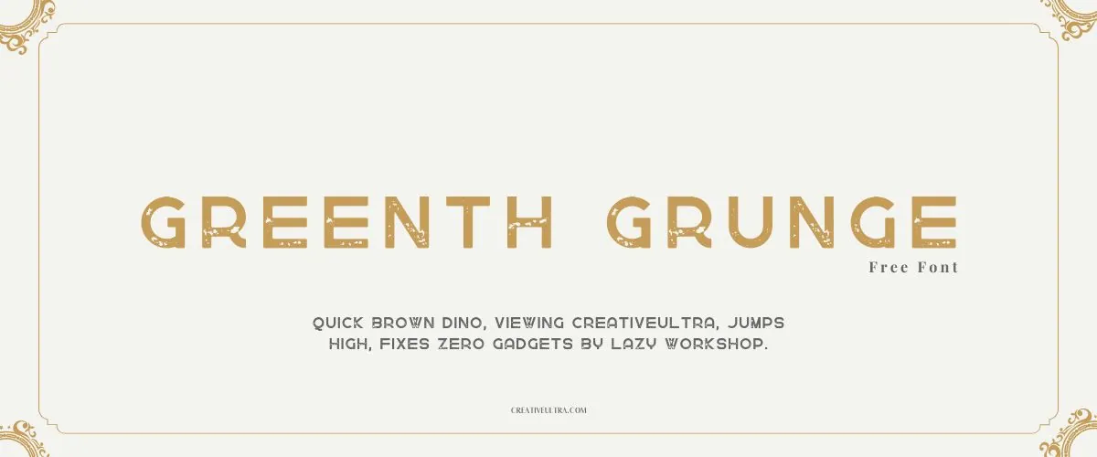Greenth Grunge Font