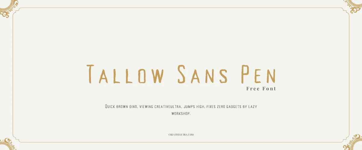 Tallow Sans Pen Font