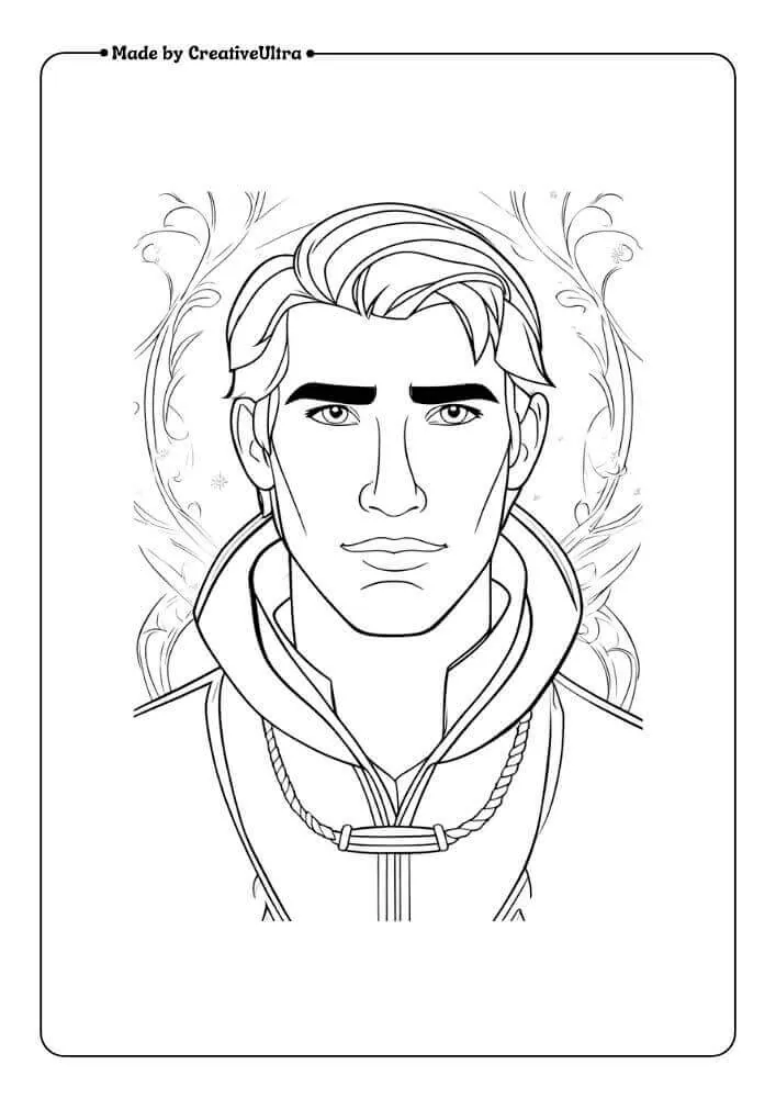 Kristoff Frozen snow coloring page