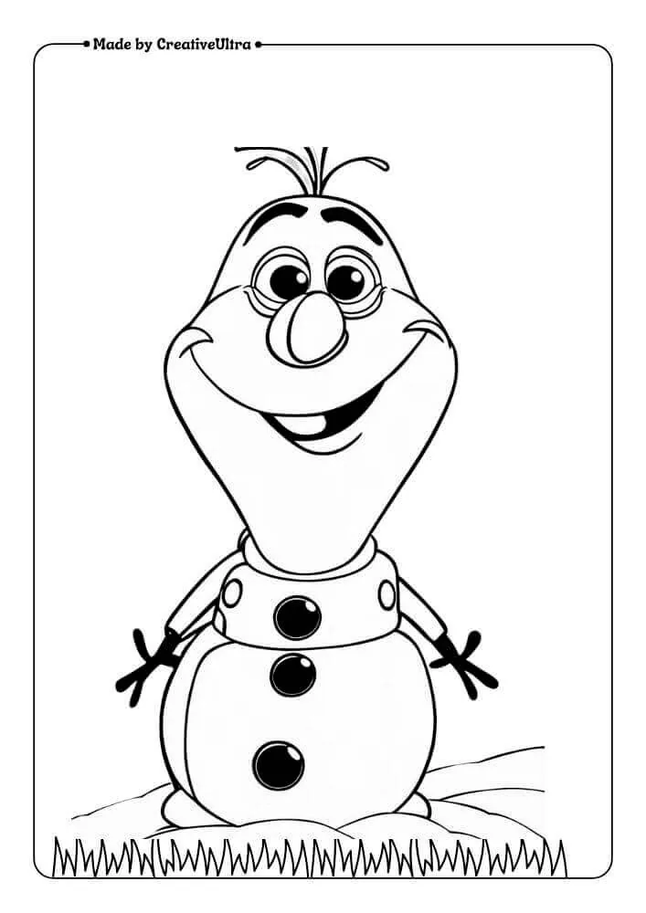 Olaf Frozen snow coloring page