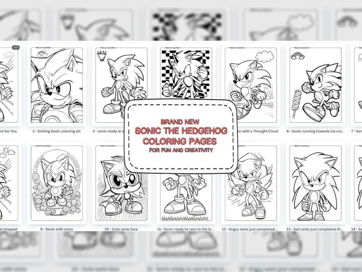 a coloring book of Sonic the Hedgehog Coloring Pages