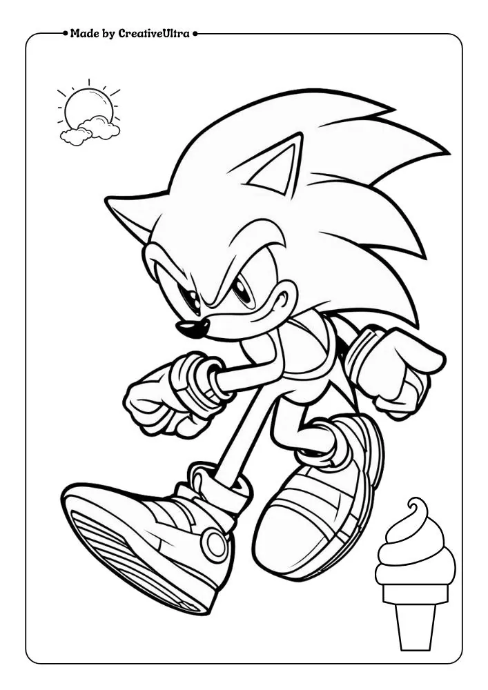 a cartoon character running with ice cream