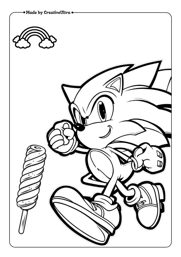 a cartoon character holding a popsicle