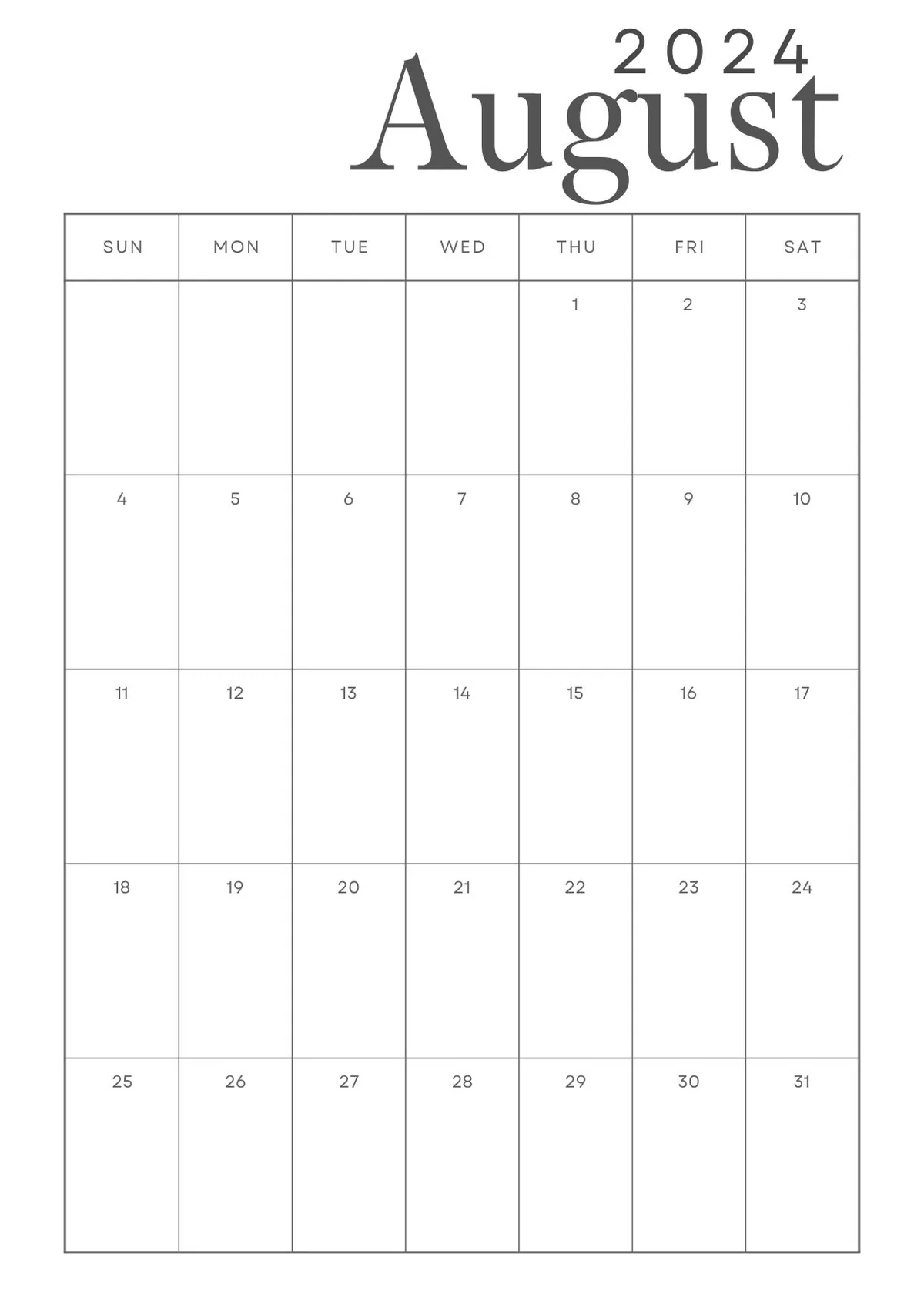 August 2024 Calendar & Planner 1