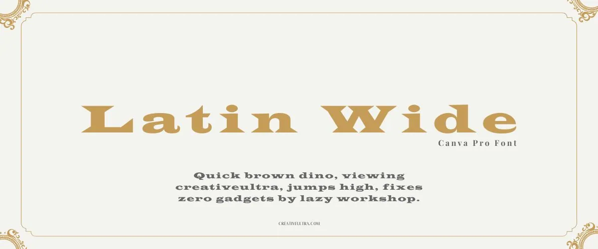 Latin Wide Font