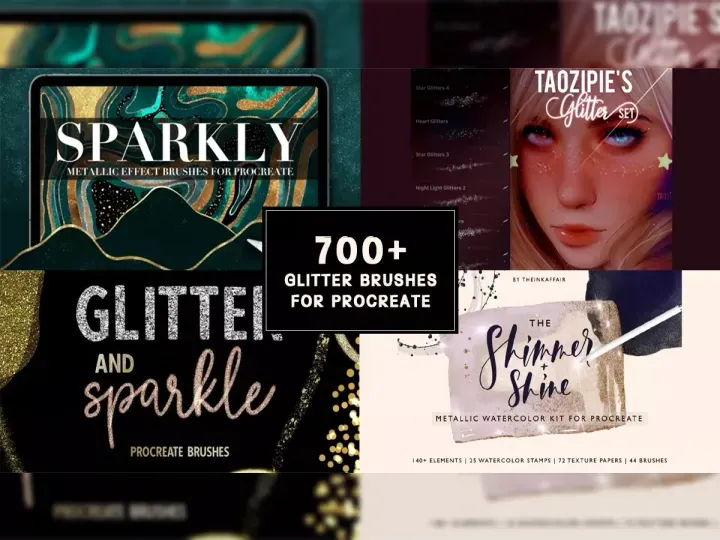 700+ Glitter Brushes for Procreate