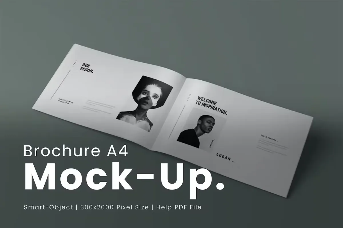 Brochure A4 Mock-up in a magazine style.
