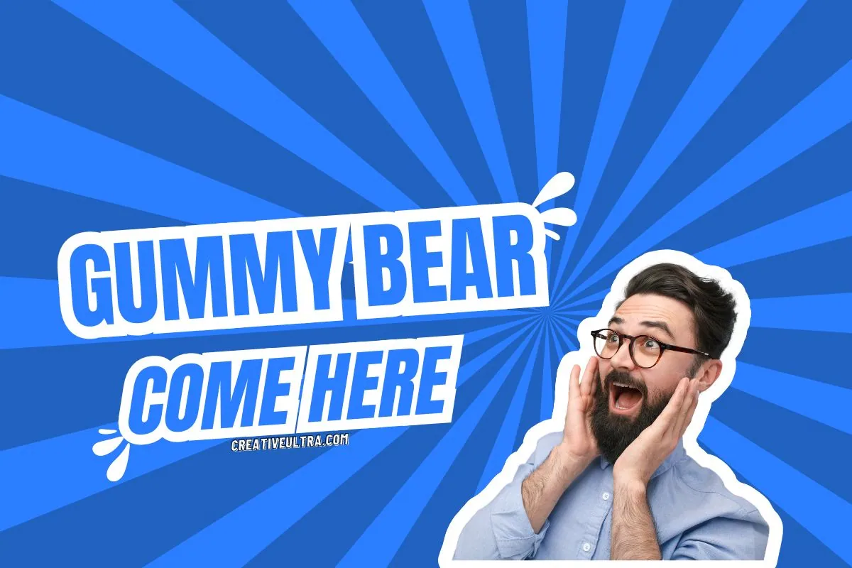 a man with his hands on his face saying Gummy Bear, calling funny nicknames to his friends.