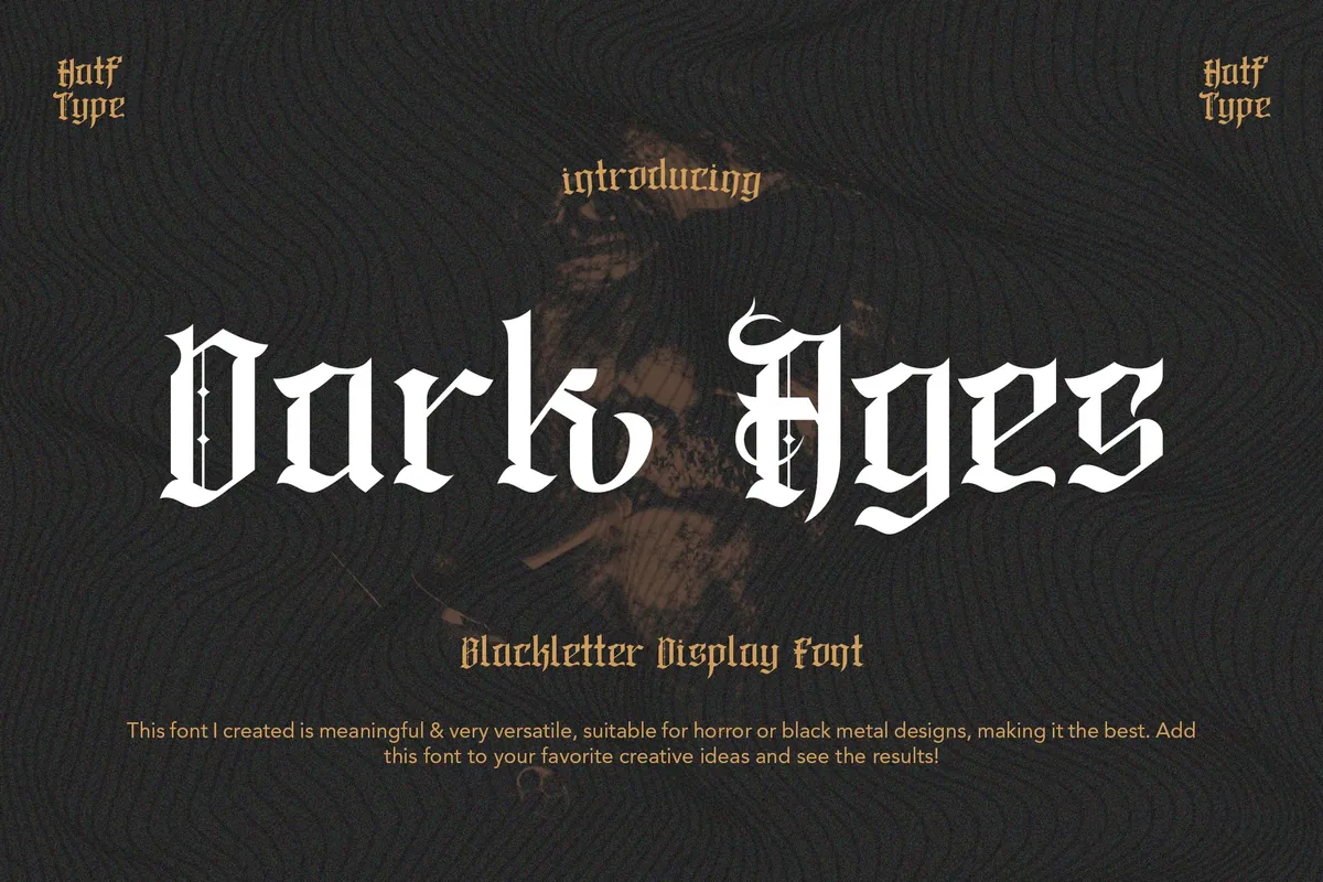 A dark textured background with "Dark Ages" in bold, gothic font at the center.