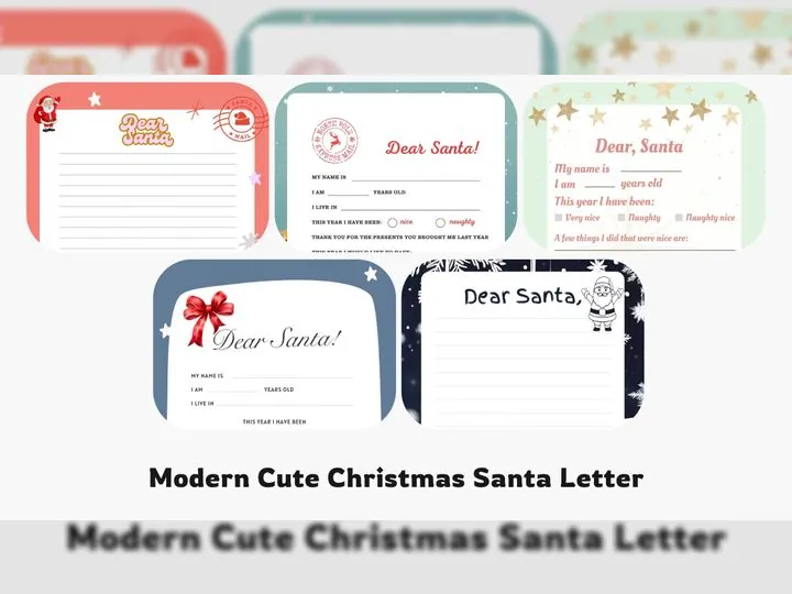 Modern Cute Christmas Santa Letter