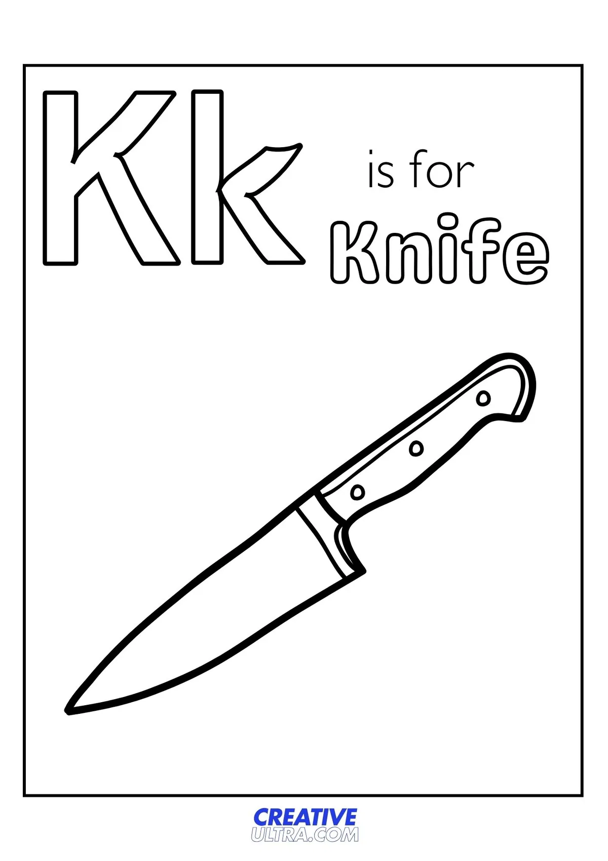 Knife Coloring Page