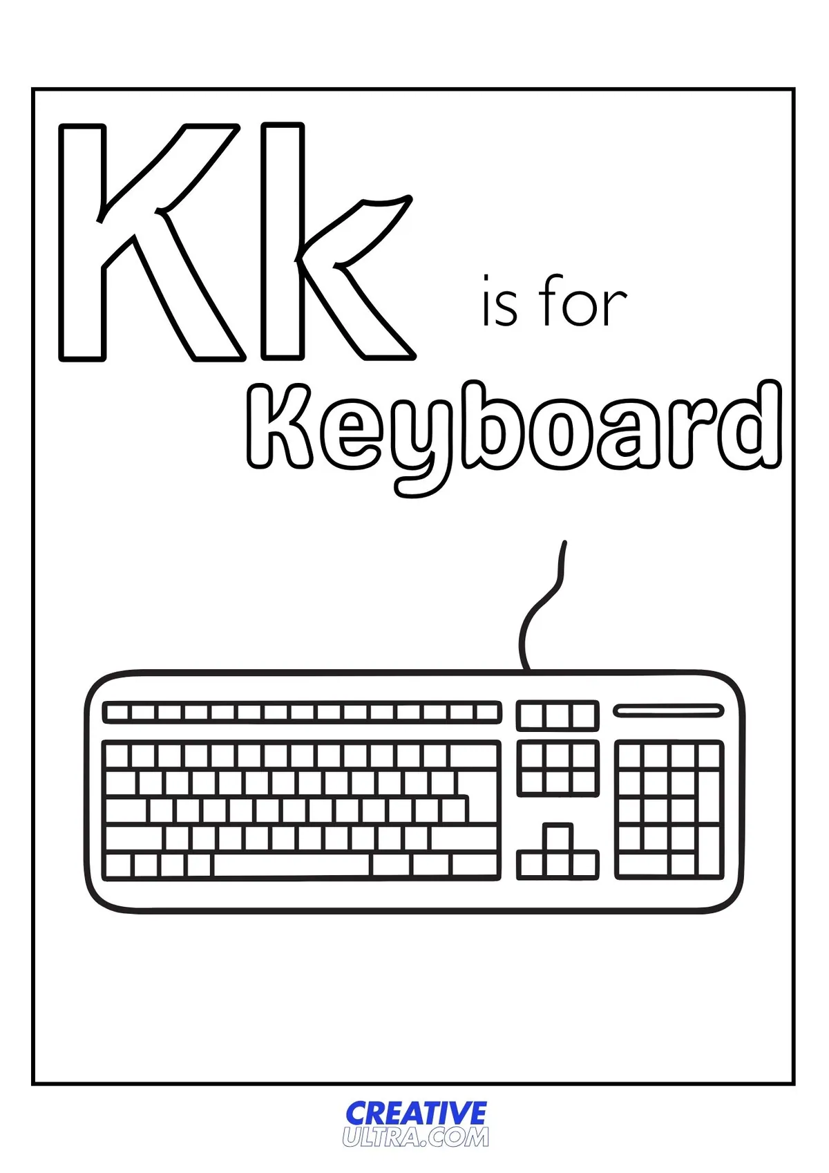 Keyboard Coloring Page