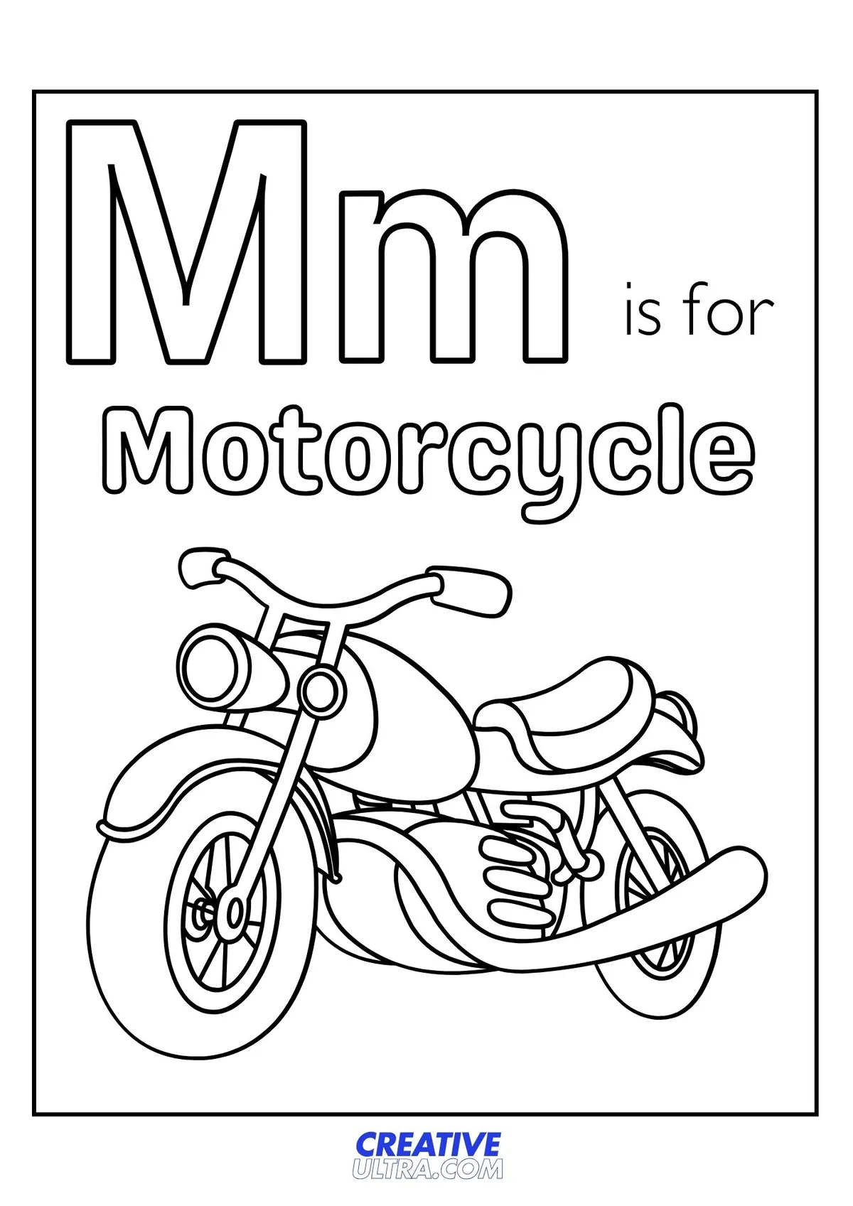 Motorcycle Coloring Page
